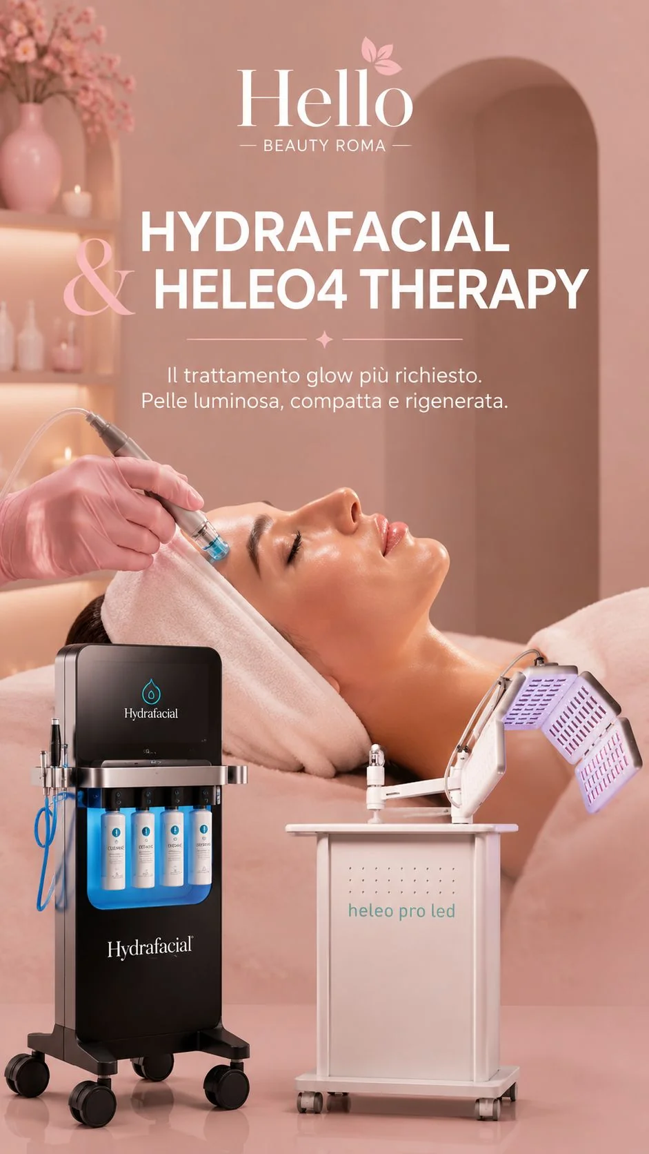 Hydrafacial & Heleo4 Therapy Roma, Hello Beauty Roma